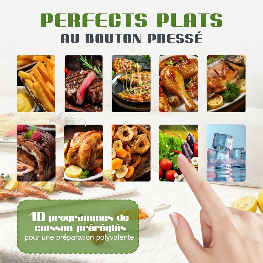Friteuse air chaud 9L double panier XXL complète