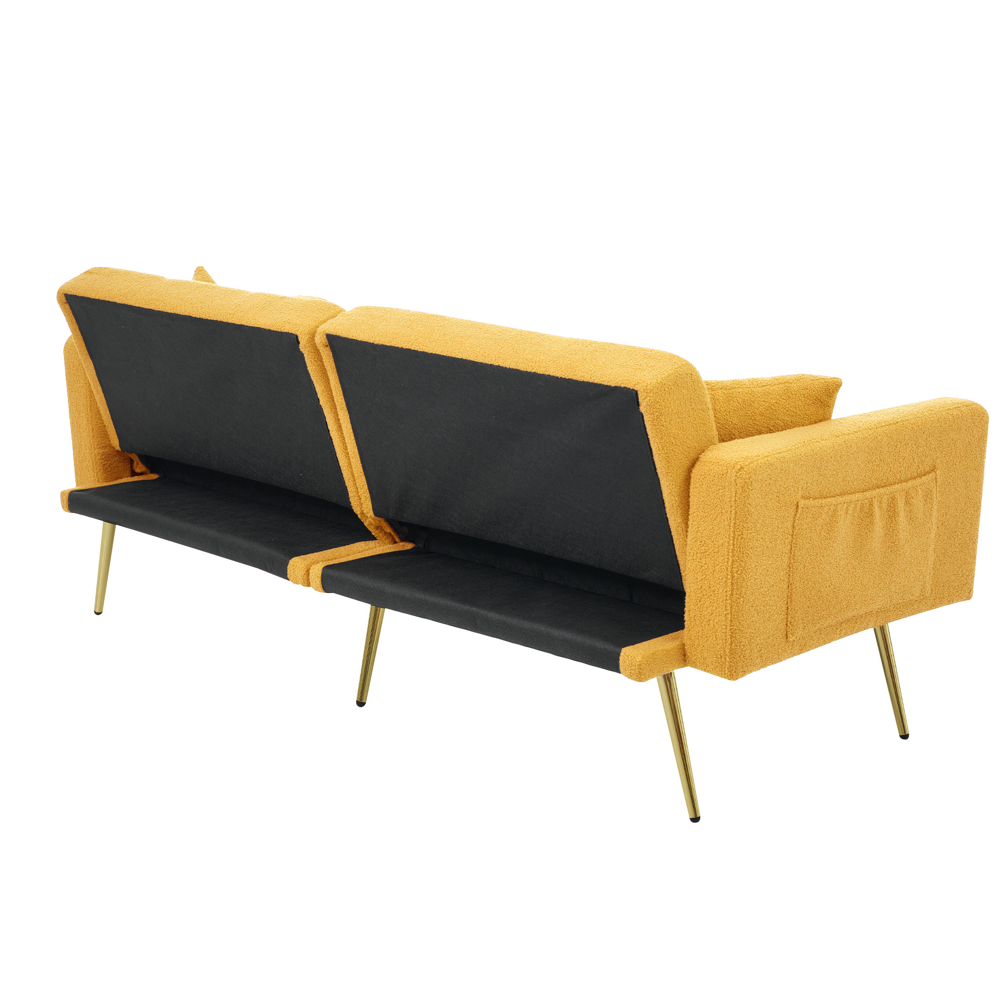 Tissu laine d'agneau doux et jambes dorées