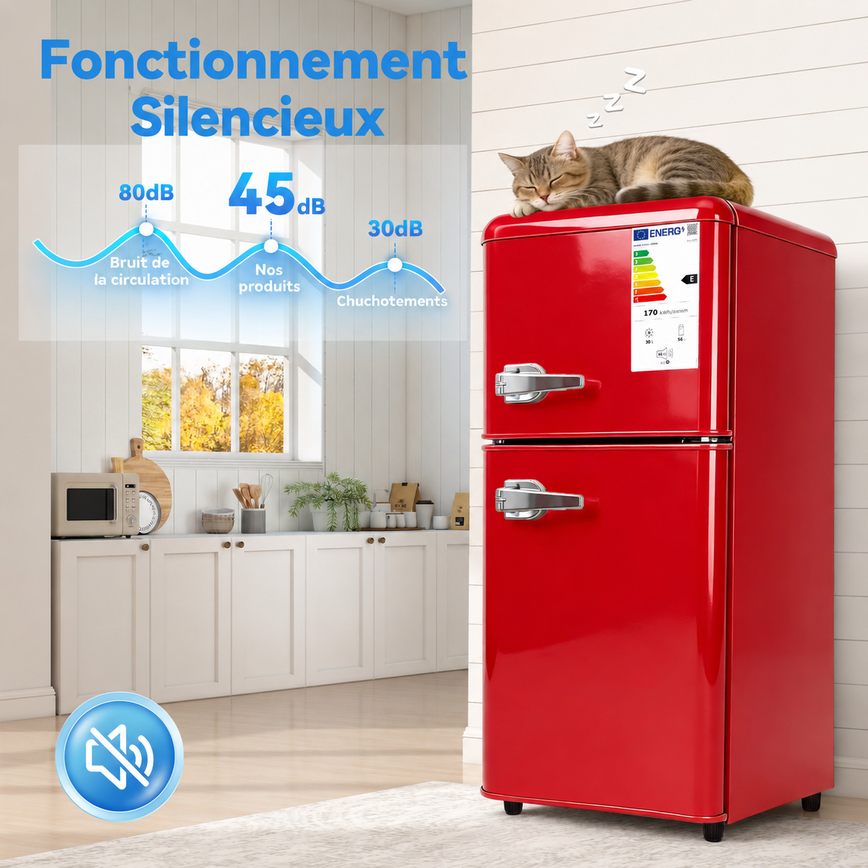 Réfrigérateur Congélateur 86 L Rouge