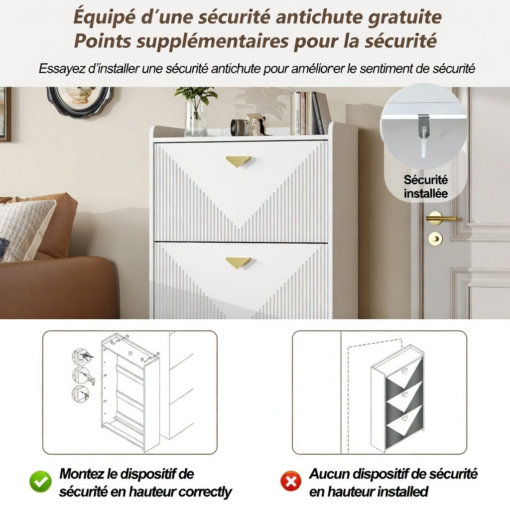 Poignées dorées et design