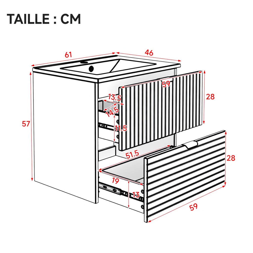 Meuble vasque LINHOO suspendu