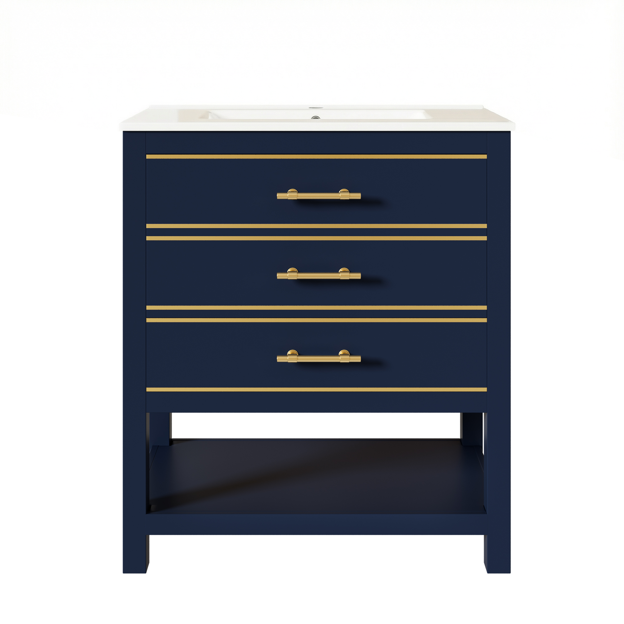 Meuble vasque noir bleu complet avec vasque intégrée