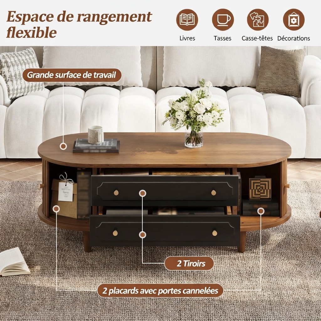 Table basse rétro complète