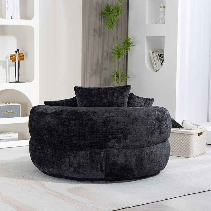 Tissu chenille noir texture