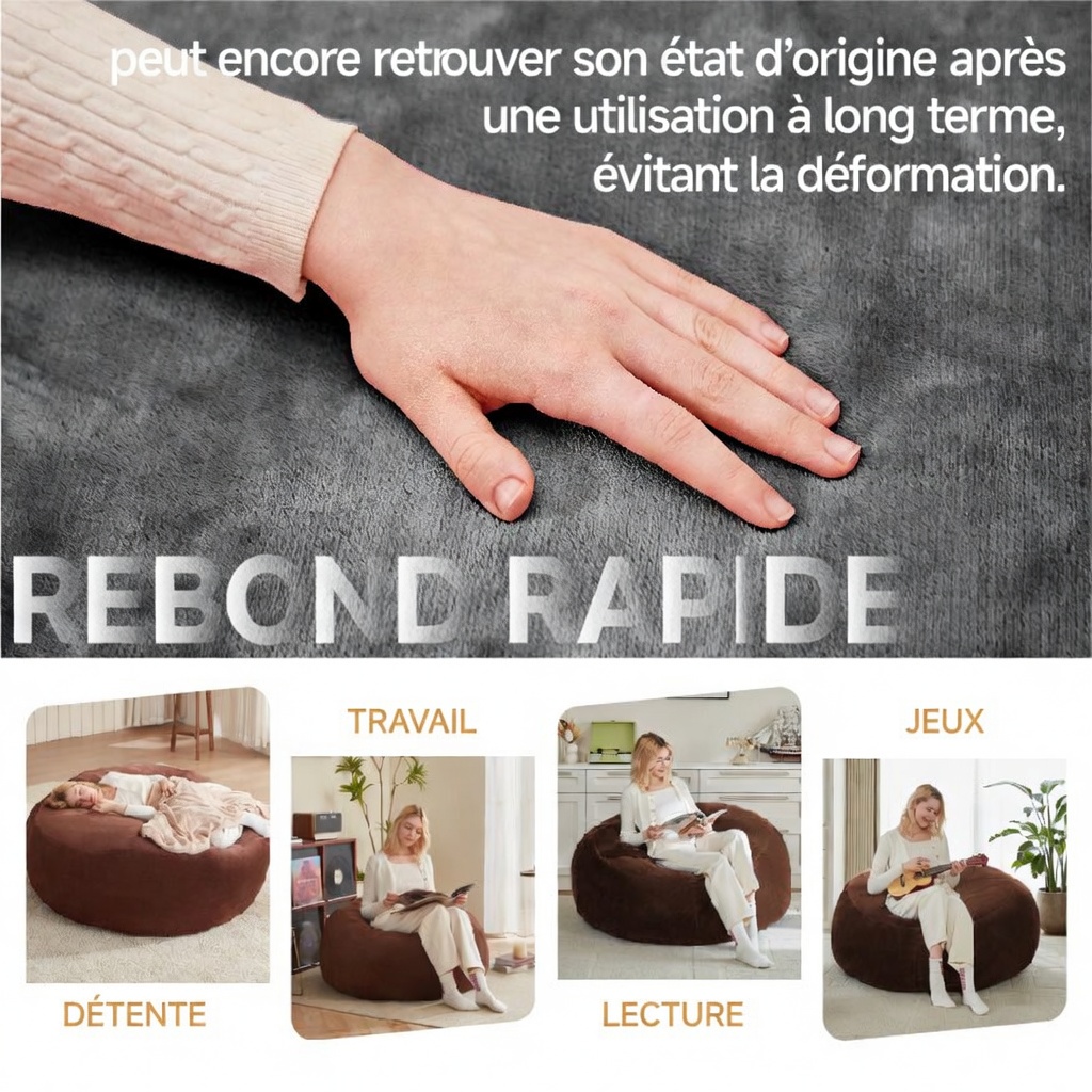 Pouffe vue de côté