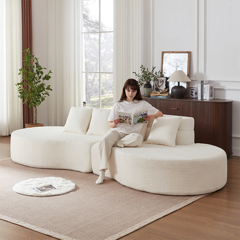Canapé courbé sans cadre mousse memory forme cosy