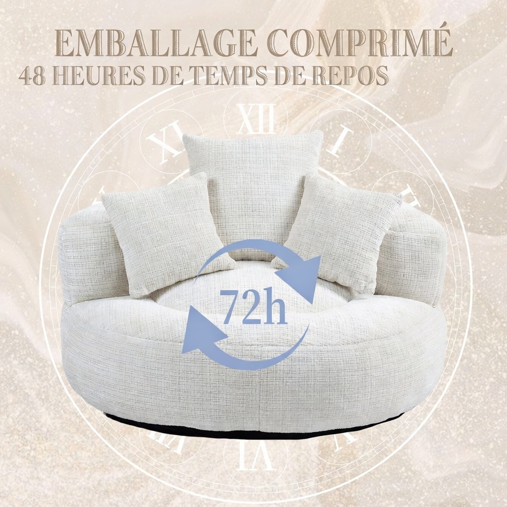 Fauteuil lazy beige en usage salon/gaming