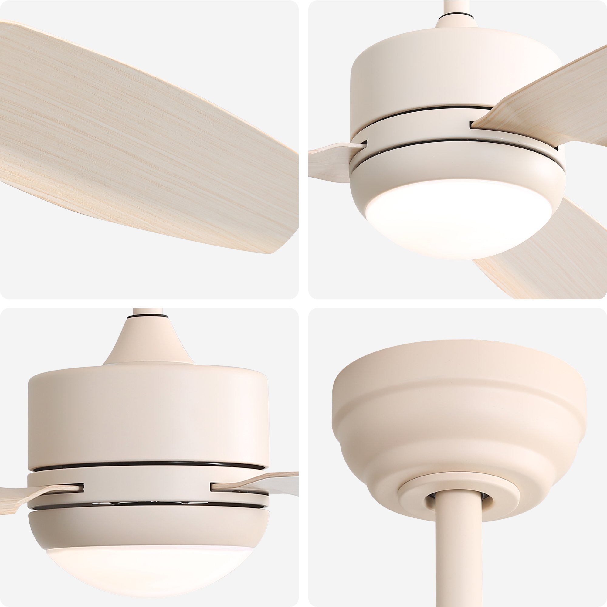 Détail télécommande 6 vitesses + lumière LED 3 couleurs