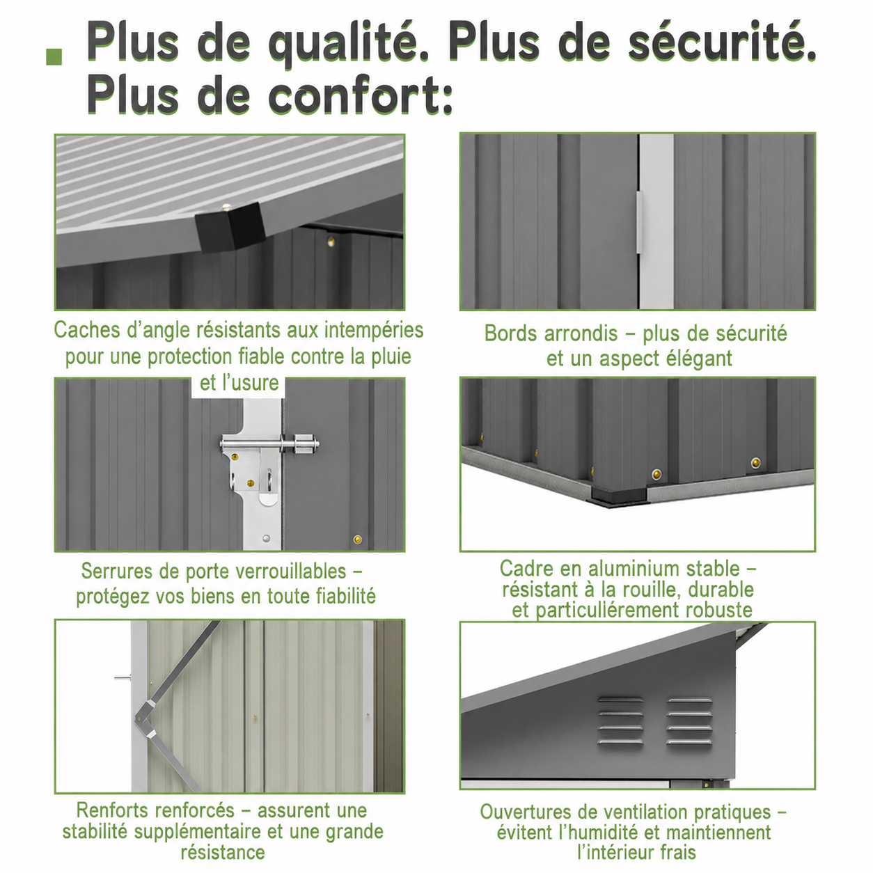 Abri jardin métal gris