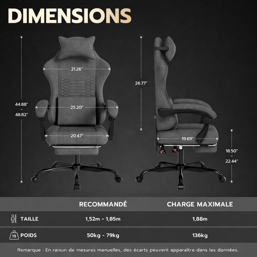 Fauteuil avec repose-pieds