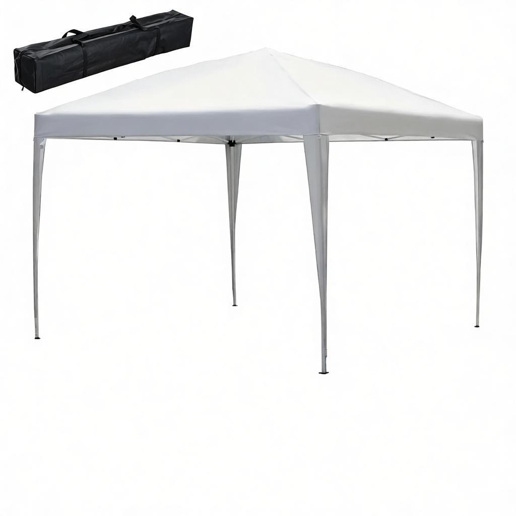 Tonnelle pliante blanche 2,95 x 2,95 m avec sac de transport