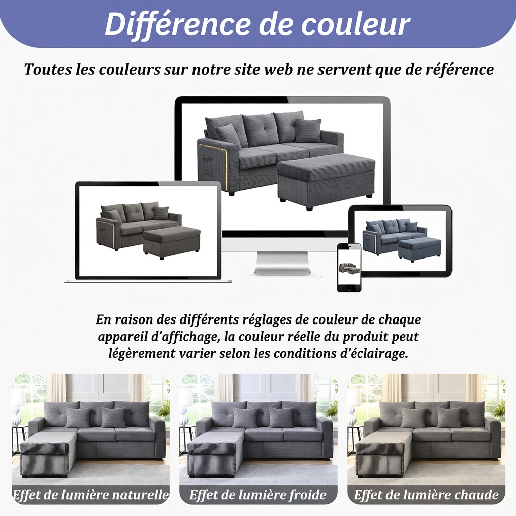 Canapé LINHOO ottoman transformable