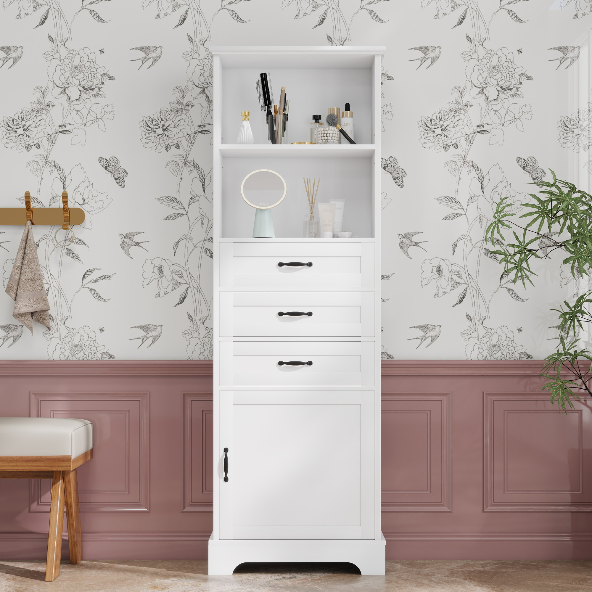 Colonne de Salle de Bain 56x25.6x167 cm Blanc