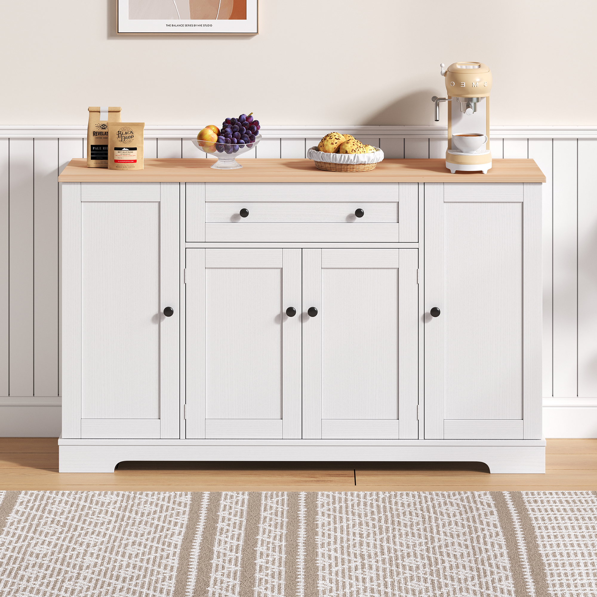 Buffet multifonctionnel 138 cm fermé design moderne