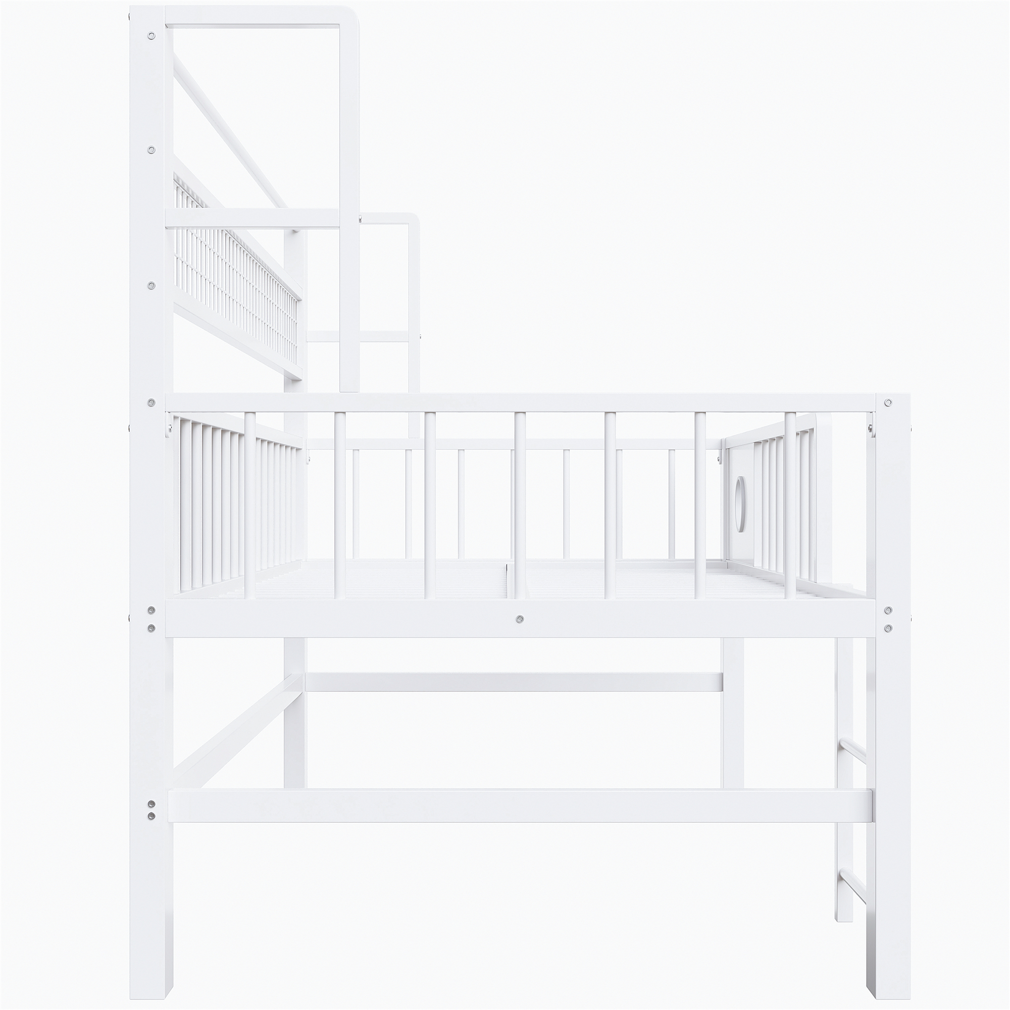 Détail garde-corps haut et cadre métal stable