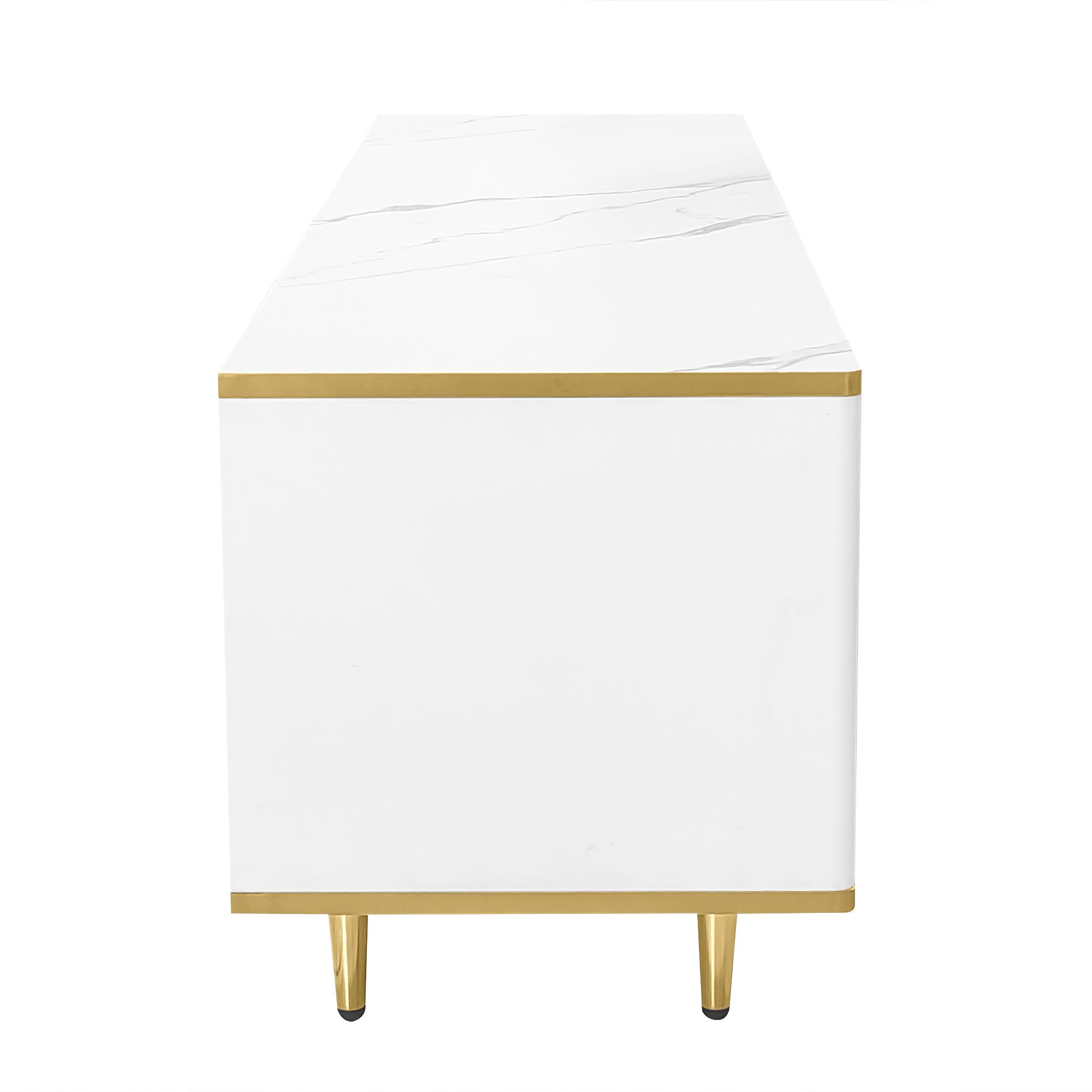 Surface marbre effet et structure MDF robuste meuble TV