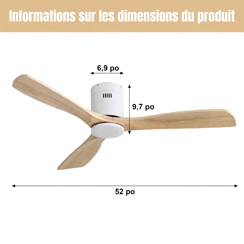 Ventilateur plafond installé en salon intérieur/extérieur couvert