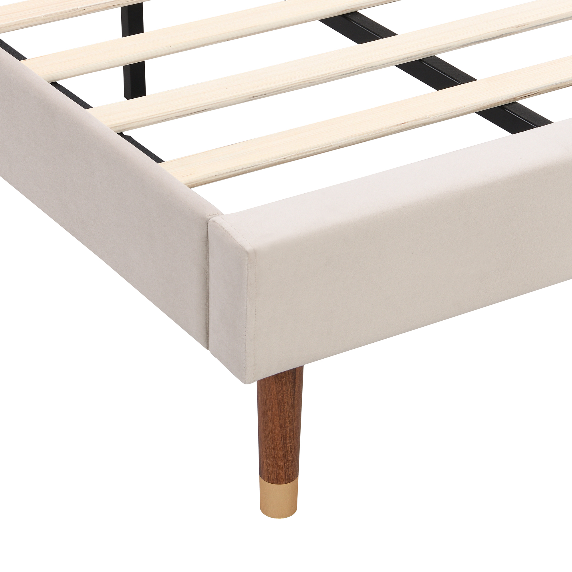 Lit 90x200 avec sommier lattes bois et pieds surélevés