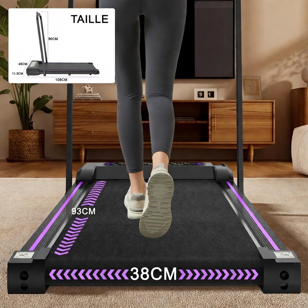 Tapis déplié avec mains courantes et moteur silencieux
