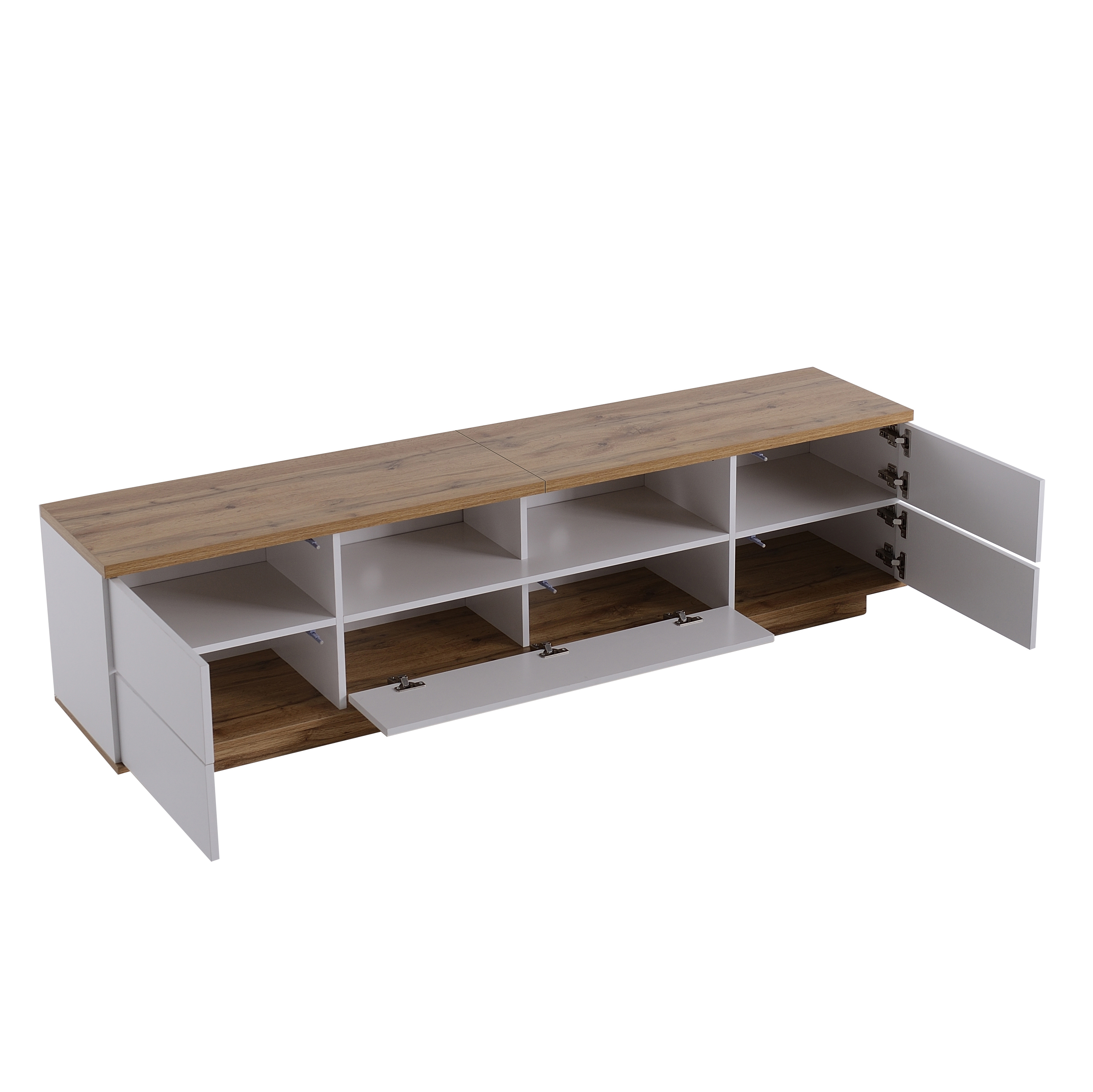 Détail portes grille push-to-open et niches ouvertes