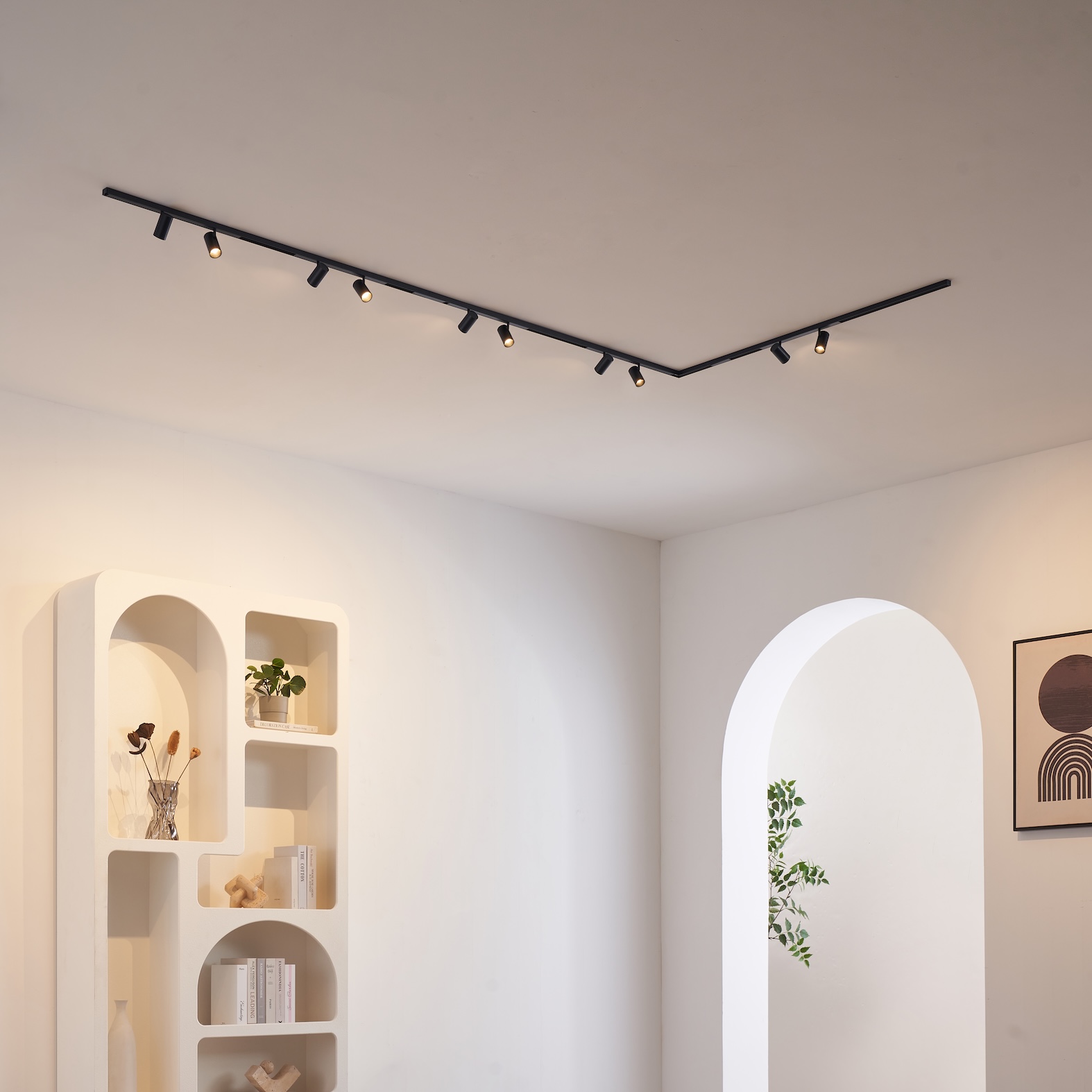 Spot System auf Magnetschiene schwarz 3 m 10 LED Spots 70W - Externer ...