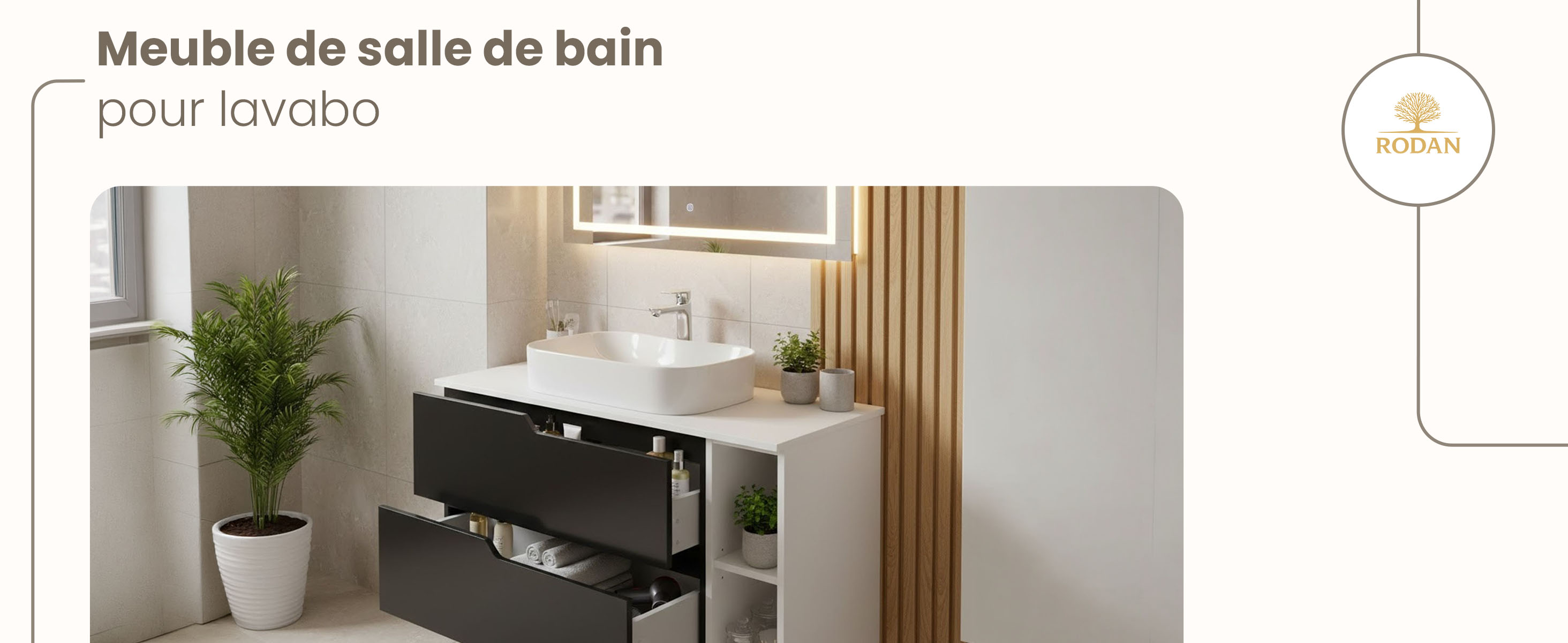 RODAN, meuble de salle de bain, armoire moderne, meuble sous vasque, meuble sous lavabo