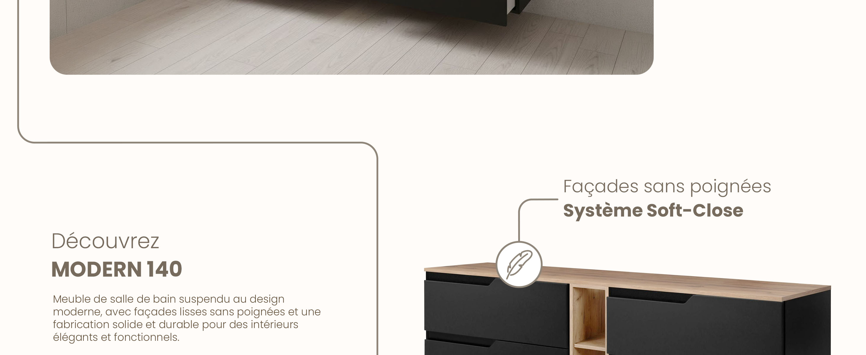 RODAN, meuble de salle de bain, armoire moderne, meuble sous vasque, meuble sous lavabo