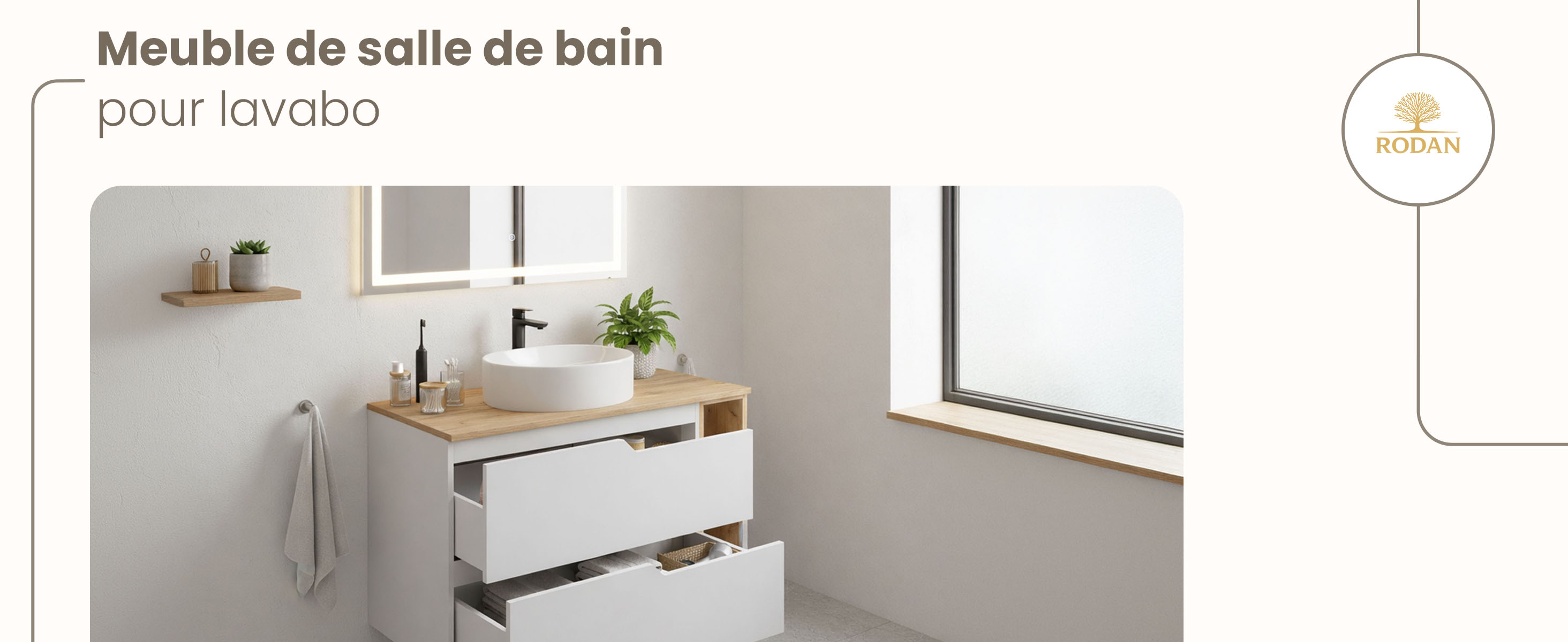RODAN, meuble de salle de bain, armoire moderne, meuble sous vasque, meuble sous lavabo