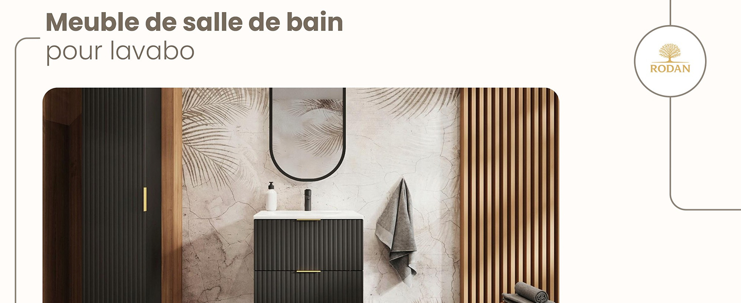 RODAN, meuble de salle de bain, armoire moderne, meuble sous vasque, meuble sous lavabo