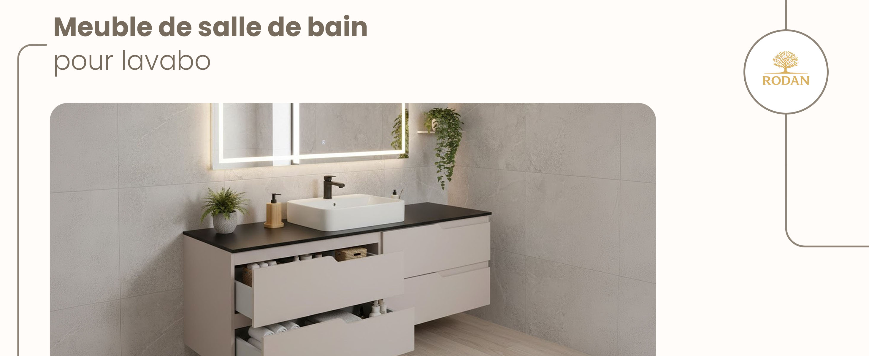 RODAN, meuble de salle de bain, armoire moderne, meuble sous vasque, meuble sous lavabo