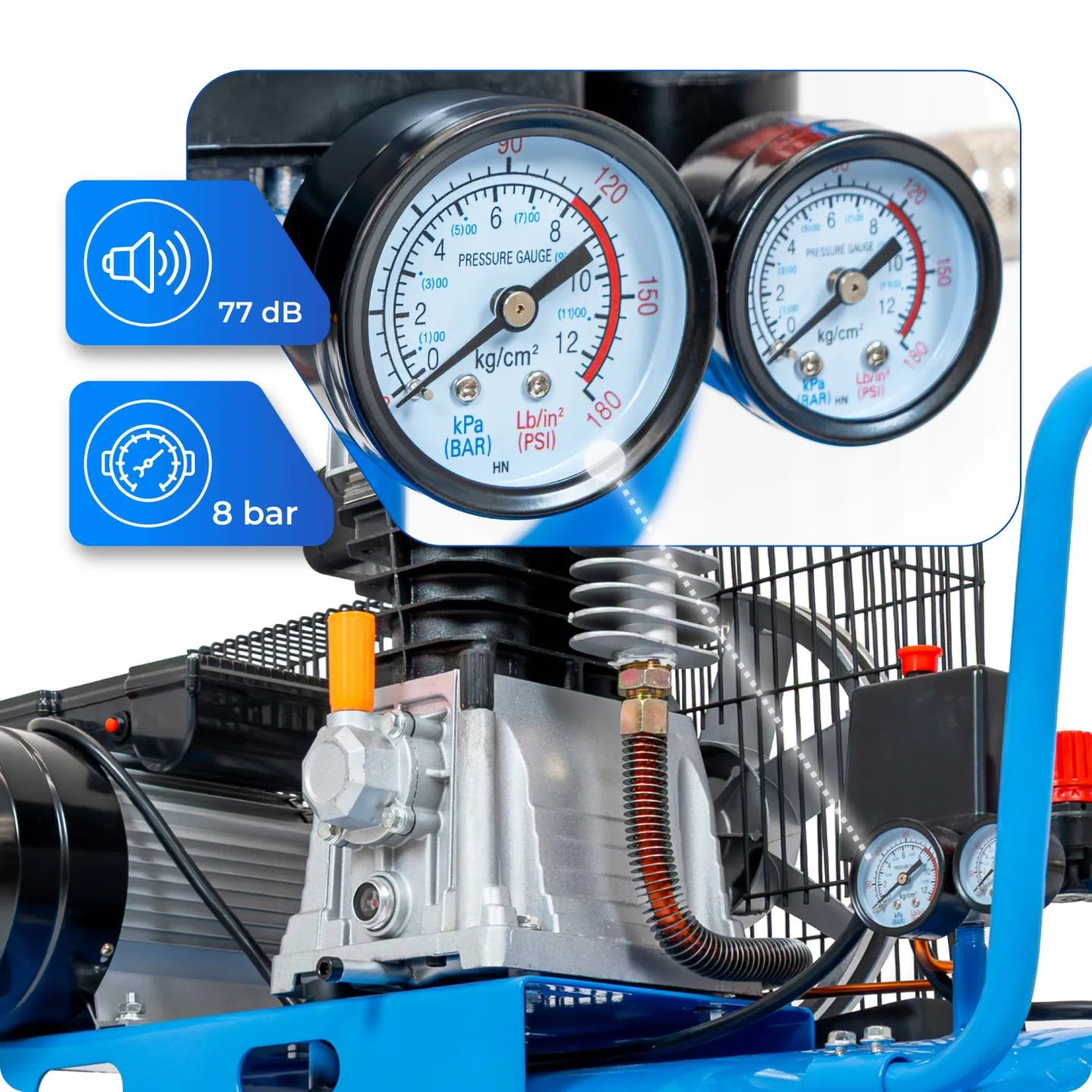 Lieferumfang HEXWELT SET-HW-KO-1T-100L-COMPRESSOR-SET-5IN1