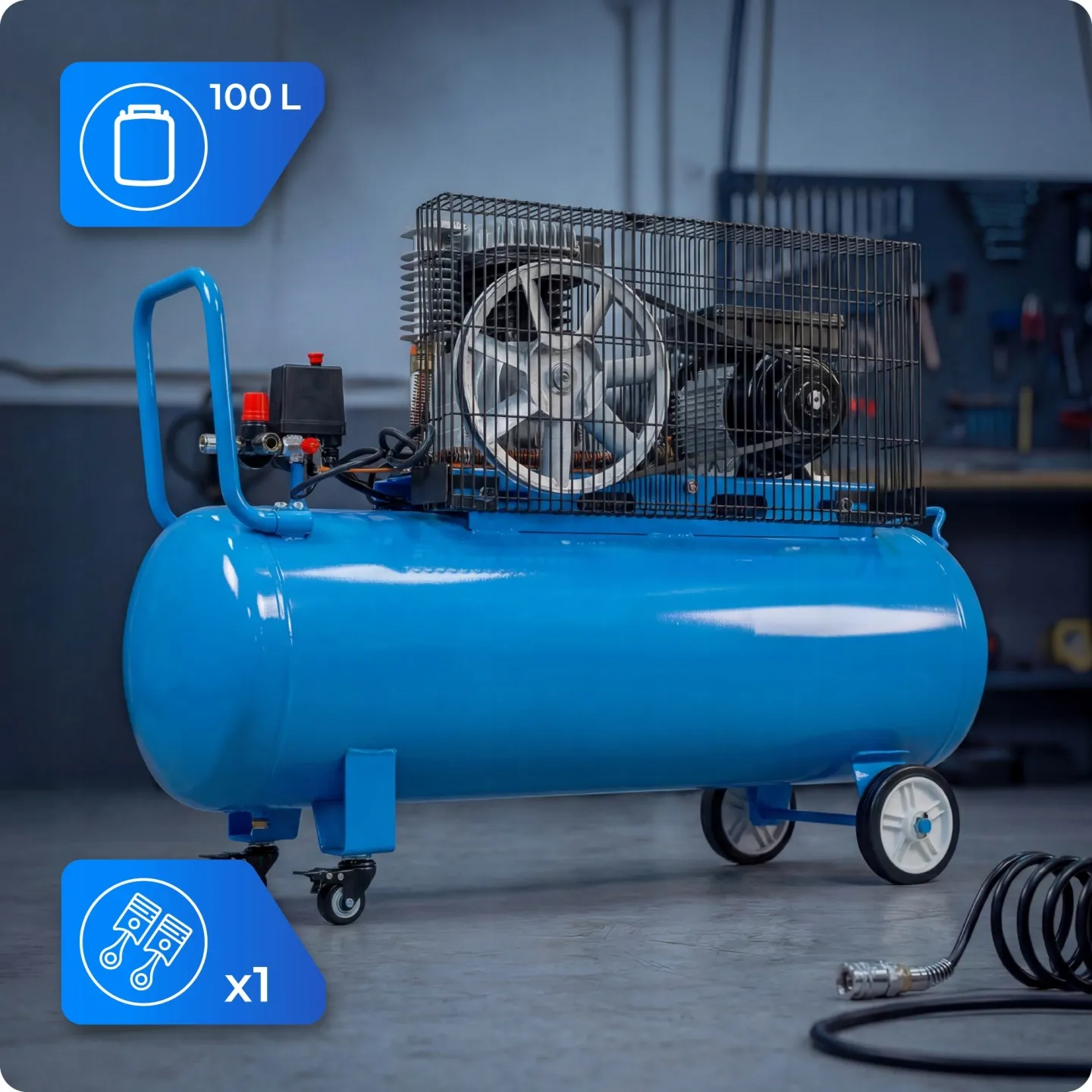 Energiesparend HEXWELT SET-HW-KO-1T-100L-COMPRESSOR-SET-5IN1