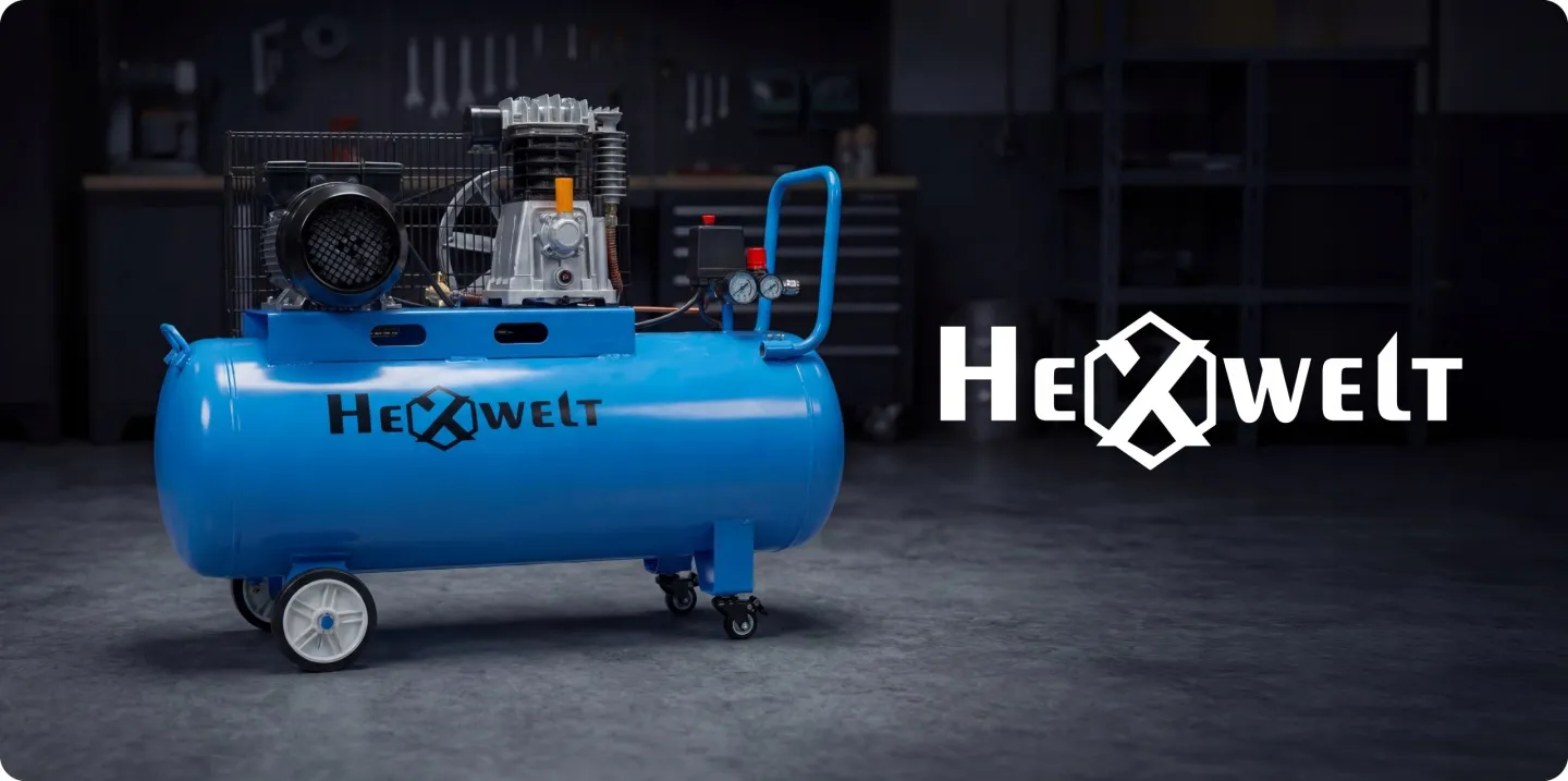 HEXWELT SET-HW-KO-1T-100L-COMPRESSOR-SET-5IN1 Ölkompressor