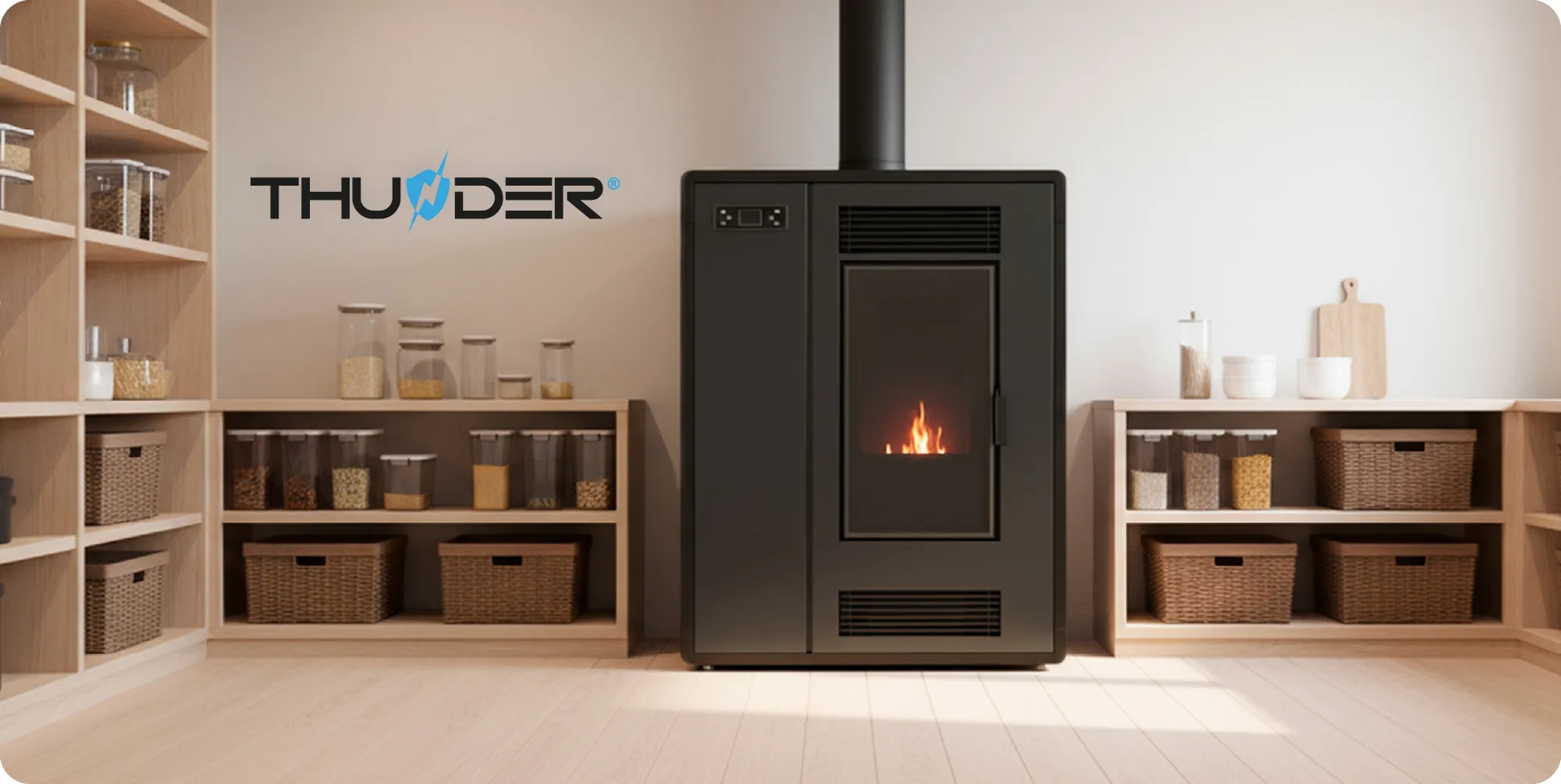 THUNDER ARIA-BLACK Pelletofen Gesamtansicht