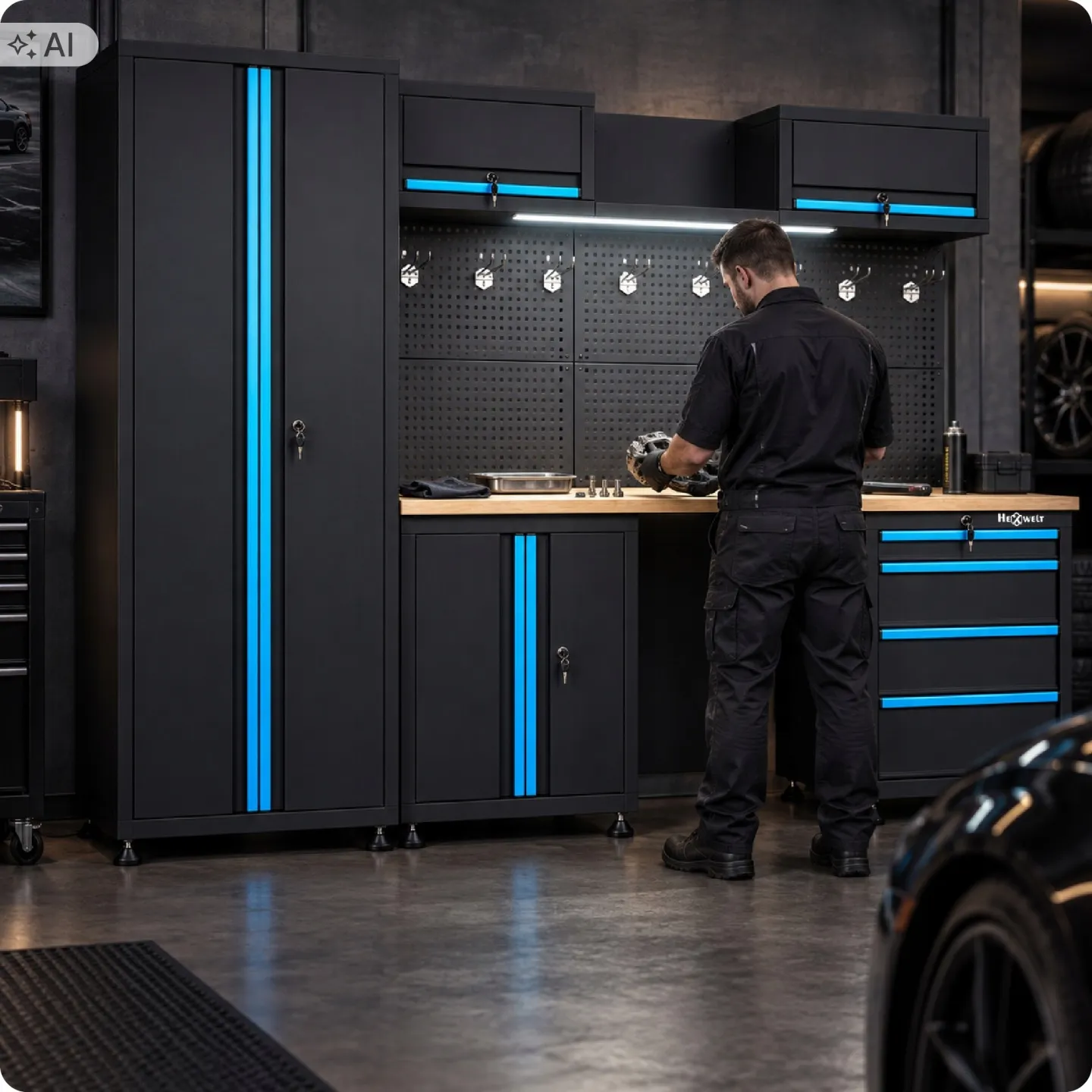 Arbeitsplatz HEXWELT HW-MW-159 für Werkstatt und Garage