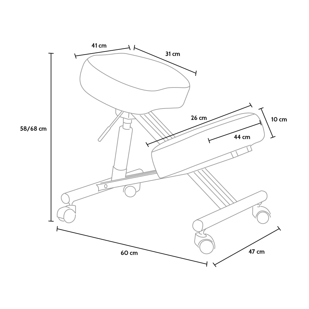 Sedia ortopedica ufficio ergonomica sgabello svedese metallo