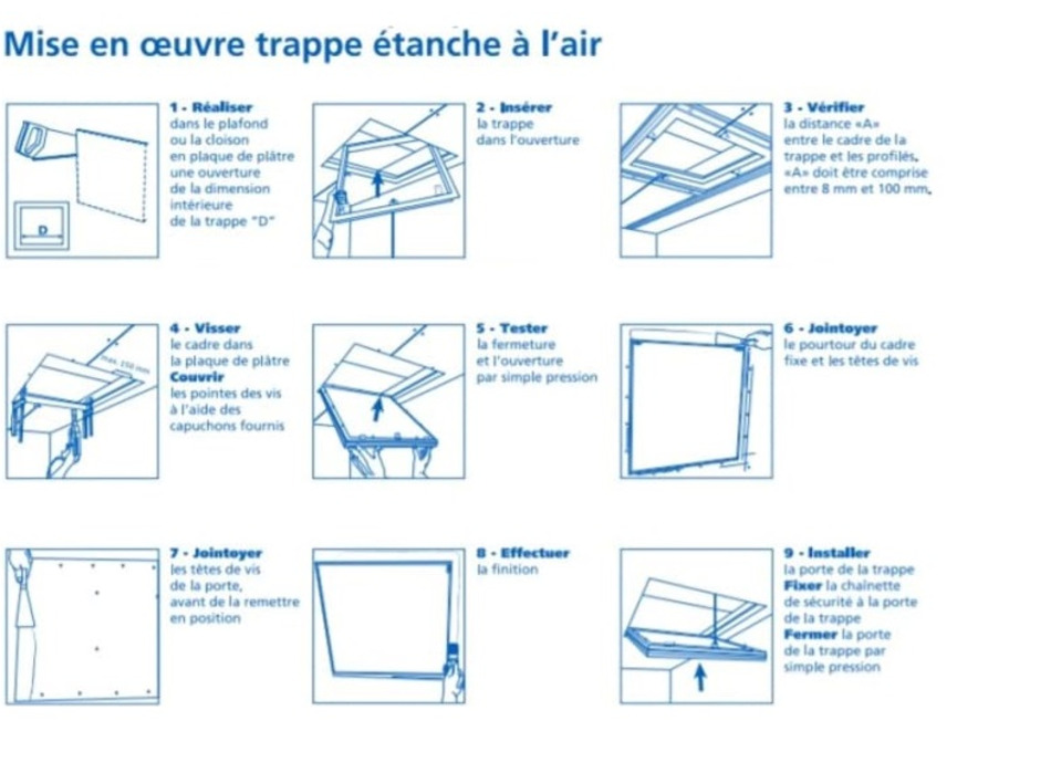 Trappe de visite aluminium + BA13 à clic étanche à l'air