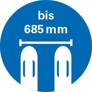 Sondergabelbreite bis 685mm
