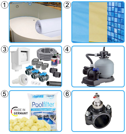 Piscina interrata OLIVIA 700 - 7,00 x 3,50 x h 1,50 m KIT EASY