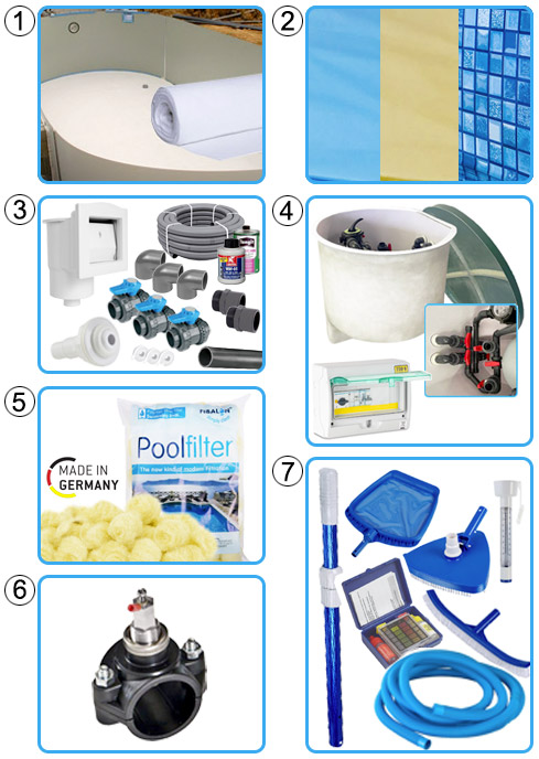 Piscina interrata OLIVIA 700 - 7,00 x 3,50 x h 1,50 m KIT PRO