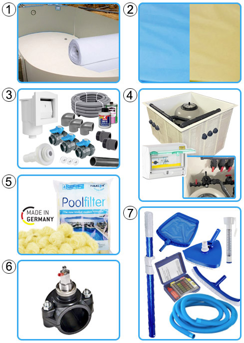 Piscina interrata OLIVIA OLIVIA 1100 - 11,00 x 5,00 x h 1,50 m KIT PRO