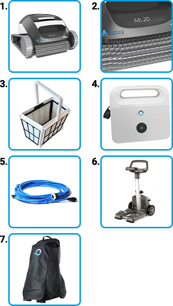 Materiale incluso Robot piscina Dolphin Mr. 20 by Maytronics - KIT PREMIUM