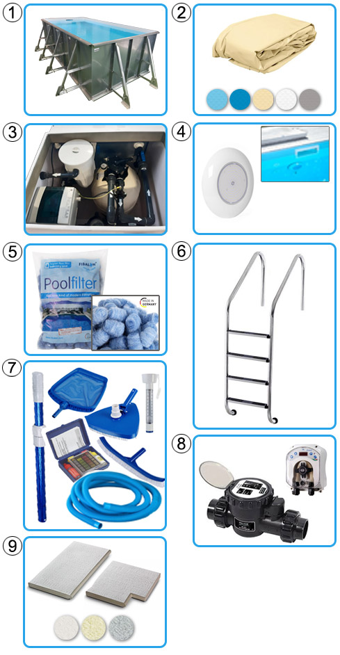 Piscina Italika in pannelli d'acciaio kit PRO con liner presaldato