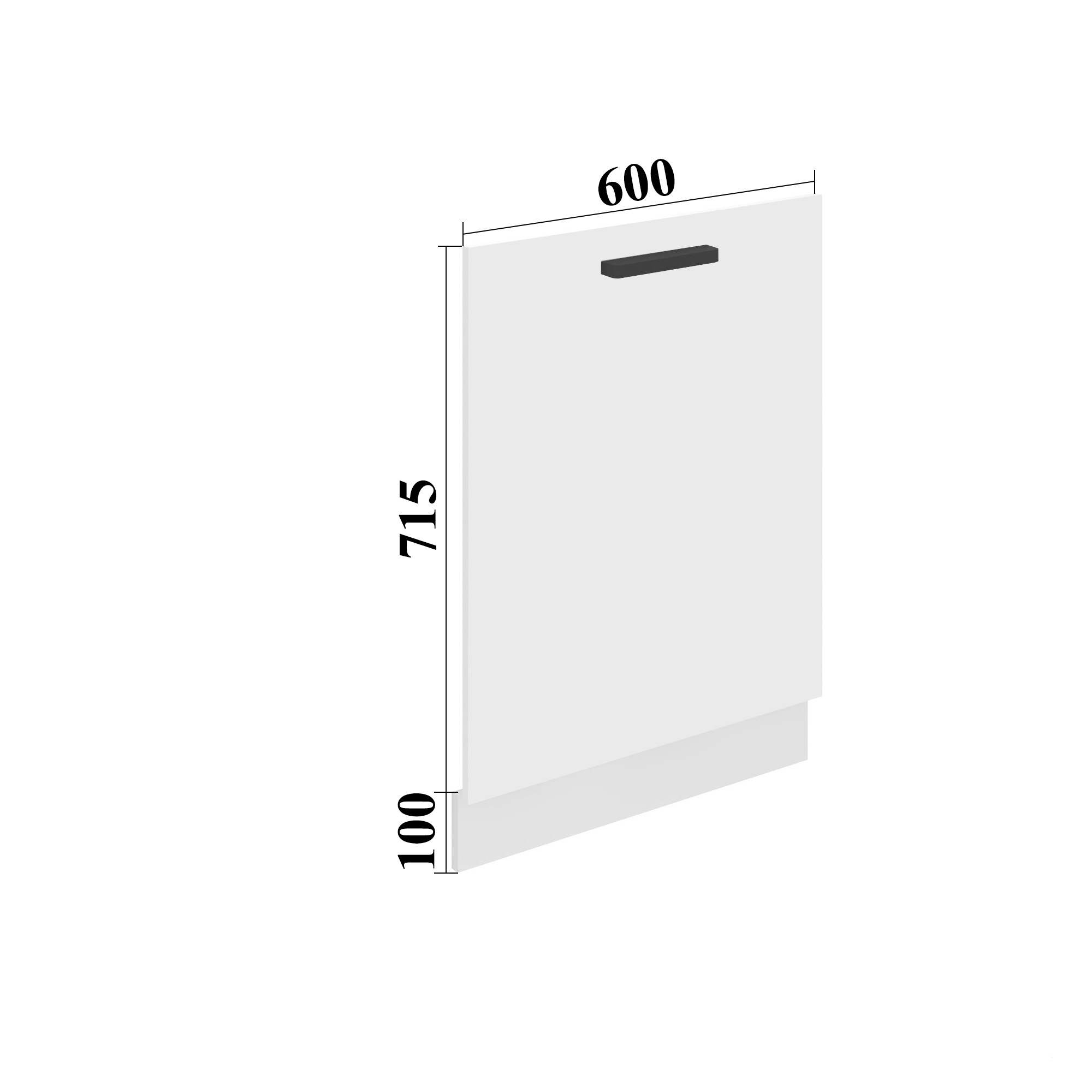1,6 x BELINI Sonoma-Eiche für mit mit Spülmaschine Griff Geschirrspüler cm Küche cm 71,5 für x Frontblende Sockelleiste 60 Frontplatte 60