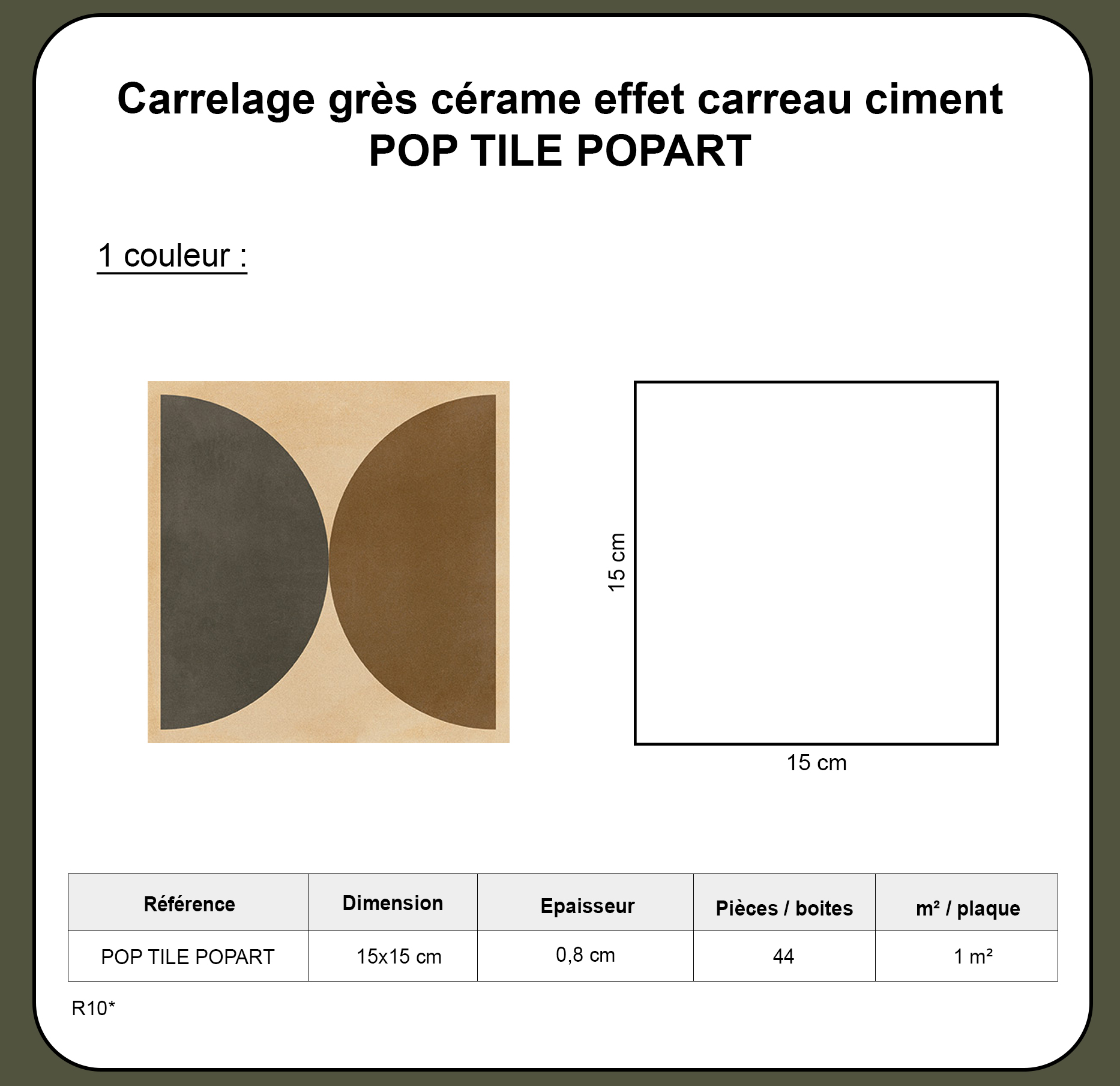 Carrelage grès cérame effet carreau ciment POP TILE POPART