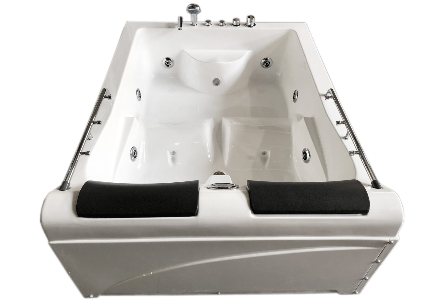 SIMBA VASCA BAGNO IDROMASSAGGIO CROMOTERAPIA SPA 175 X 132cm BIANCA PER 2 PERSONE MIMI -Stile Bagno