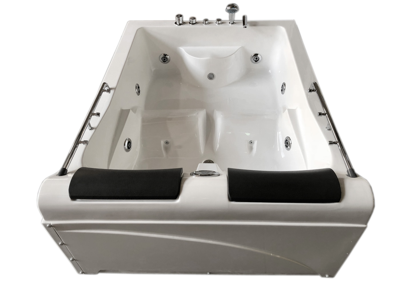 SIMBA VASCA BAGNO IDROMASSAGGIO CROMOTERAPIA SPA 175 X 132cm BIANCA PER 2 PERSONE LULU -Stile Bagno