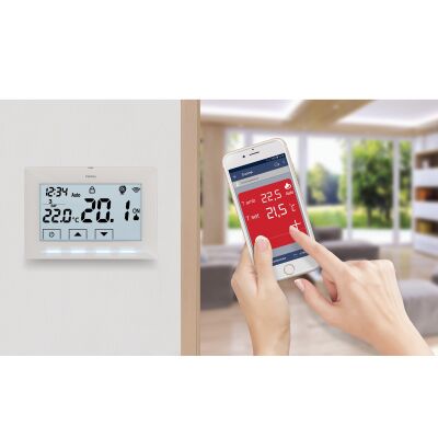 Cronotermostato da parete Wi-Fi bianco