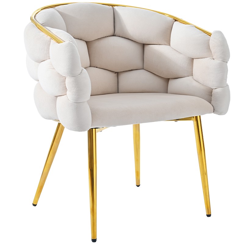 Chaise en velours beige