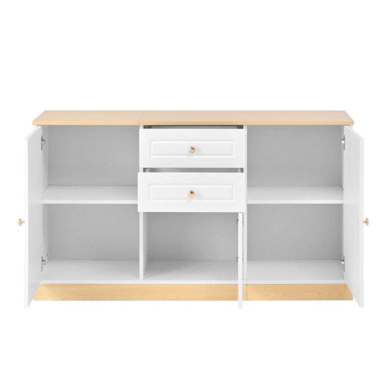 Plateau et style blanc et bois
